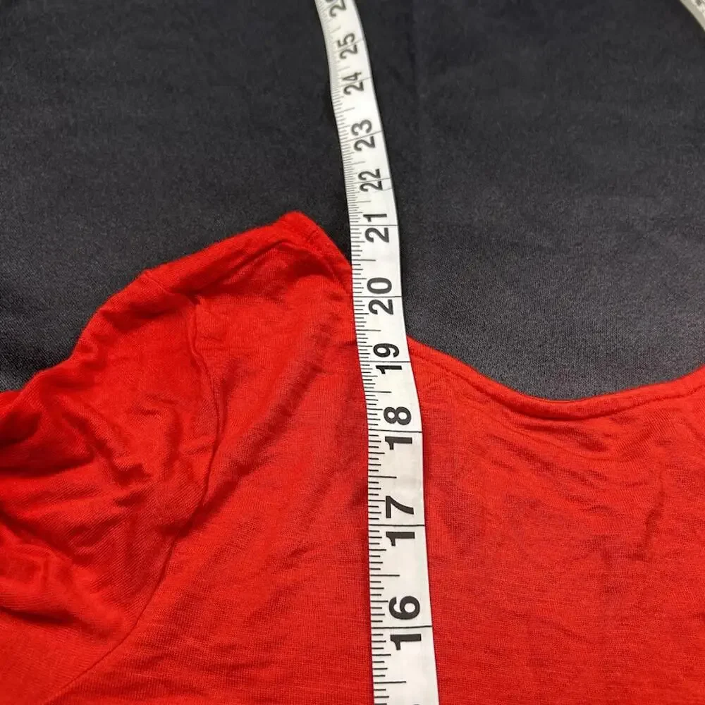 Old Navy Girls Orange Red Long Sleeve V Back‎ Shirt Top Size S 6-7Y